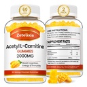 2 Pack Acetyl L- Karnityny Gumiaki, L- Karnityna Suplement dla Kobiet i Mężczyzn, Suplement odżywczy dla Boost Energy, Immunitet & Zdrowie mózgu, Wegan, Non-GMO, Mango Flavor, 120 Count