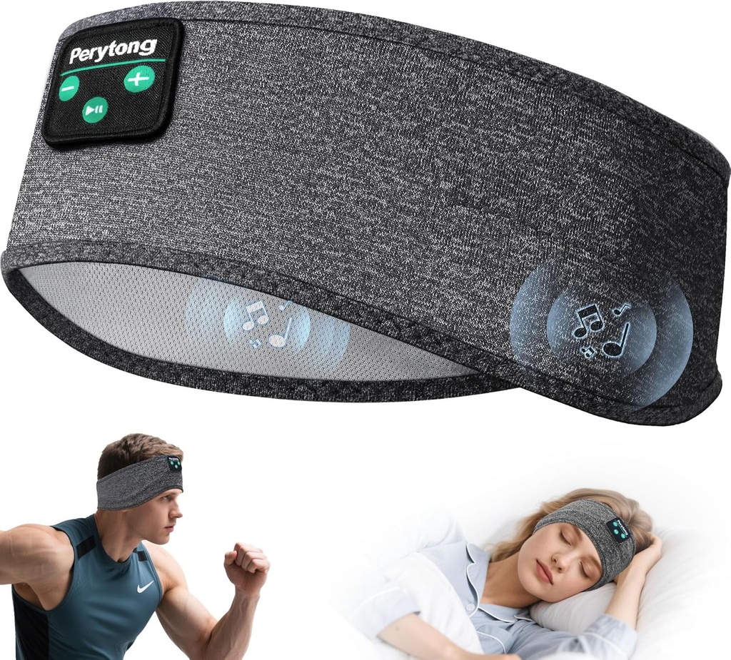 Perytong Sleep słuchawki, Bluetooth Sports słuchawki z Ultra- cienkie HD głośniki Stereo Idealne do snu, trening, jogging, joga, bezsenność, podróż samolotem, medytacja