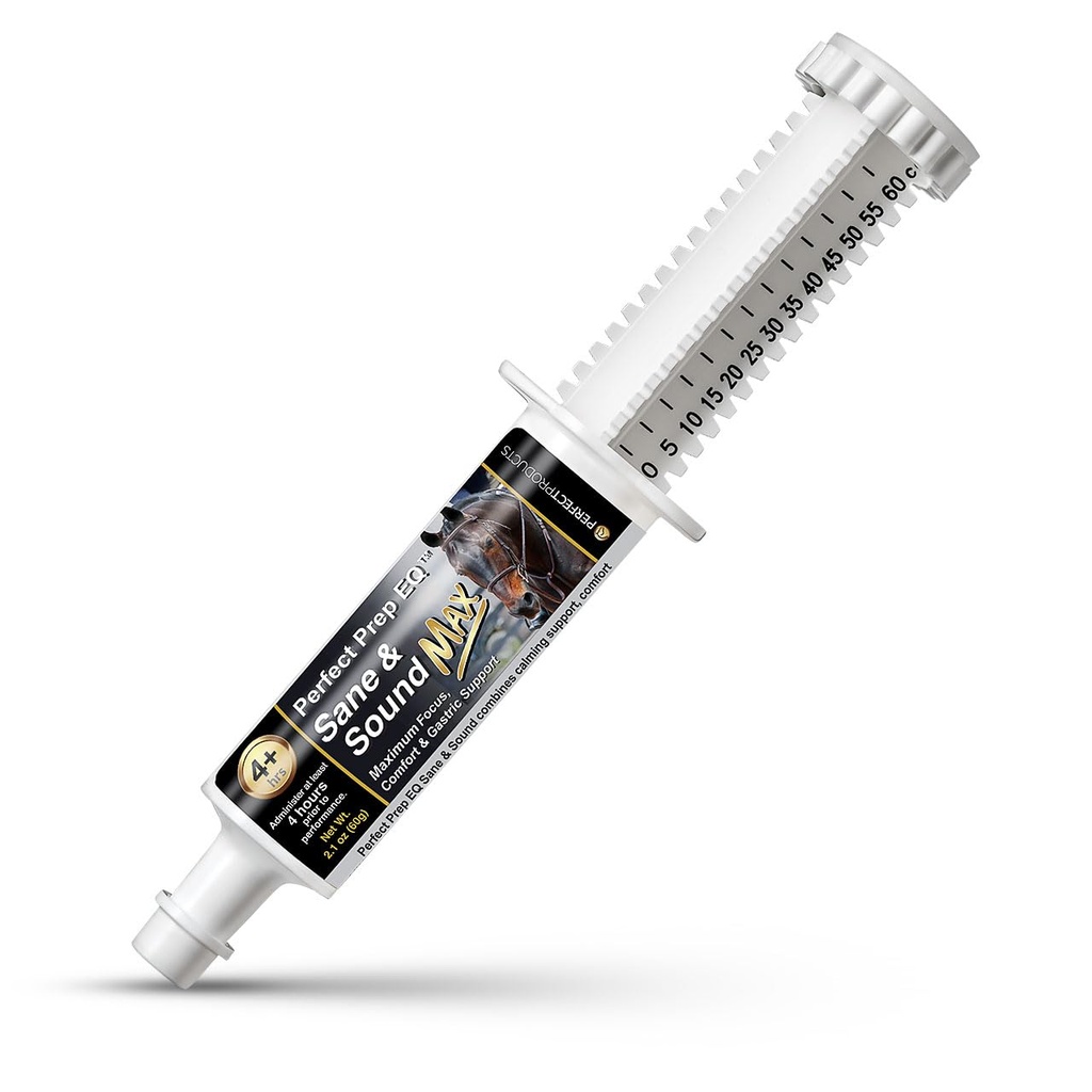 Perfect Prep EQ Sane i dźwięk MAX Koń uspokajający Paste, Long- aktorstwo, Max Siła Uspokojenie dla dźwięku i lęku, Pokaż bezpieczne, 60cc