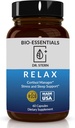 BIO- ESSTENTIALS, Relax- Doctor sformułowane: Zarządzanie stresem, Promocje głębokiego snu, Poprawia Mood- W / Organic Święty Basil, Cynk, Magnezu, Witamina B6, Magnolia Bark, L- Theanine, Wegan- Made in USA- 60 Czapki