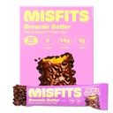 Misfits Wegan Protein Bars, Brownie Batter - Aktualizacja przepisu 124; Rośliny oparte, niski cukier & Carb, Wysokie przekąski włókno 124; Opakowanie 15