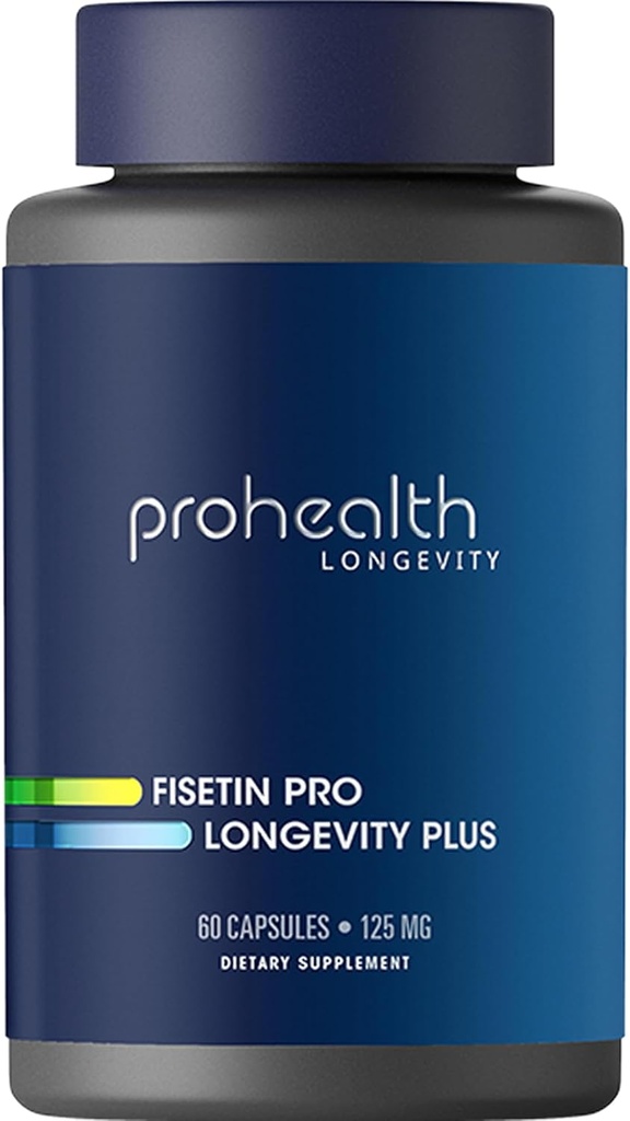 ProHealth Fisetin Suplementy -15X Lepsza absorpcja z Polyfenol Mieszanka + MCT Oil. Trzecia Strona Tested Pure. USA Produkowane. Potężny przeciwutleniacz + Senolit. Fisetin suplement 125mg X 60 Służenie