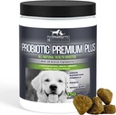 Probiotyki dla psów z naturalnych enzymów trawiennych ● 4 Bill CFU / 2 Soft Chews ● Pies Biegunka Upset Stomach Yeast Gaz Zły Oddech Immunitet Alergie Skóra Swędzenie Gorące plamki ● 150 Hrabia