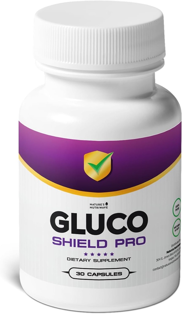 GlucoShield Pro - Natural Supplement with Vitamins B1, B2, B6, Magnez, Cynk & Wapń Addition 124; Non- GMO, Stimulant- Free, Easy- to- Take 124; Made in The USA, GMP- Certified Addition 124; 30 Kapsułki, 1 Miesiąc Dostawy