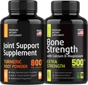 Fortyfikacja kości i stawów - suplement Joint & Knee Supplement, suplementy siły kości - Turmerowa glukozamina Chondroitin MSM 800mg 60pcs i suplement wapnia 500mg 90pcs
