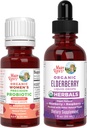 MaryRuth Organics Precision Probiotic for Women (Malina) & Krople Elderberry (Blueberry) 124; USDA Organic Birth124; Witaminy dla Gut Health, Immunitet, & Ogólny Wellness Birth124; Wegan, Non-GMO, Gluten Free