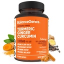 Kurkumina Kurkumina suplement z Black Pepper & Ginger Root 1000mg 124; Zoptymalizowana formuła 95% Curcuminoids Curcuminoids Curcuma 124; Wspólne zdrowie i wsparcie zapalne 124; 60 Kapsułki w proszku napełniony