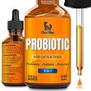 Probiotyki płynne dla psów i kotów - 6 Billion CFU Pet Digestive Support - Probiotyki psów z enzymami - Suplement Probiologiczny kotów - 2-oz Butelka