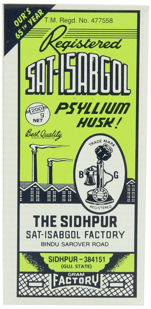 Telefon Sat- isabgol (psyllium Husk), 200- Pudełka Gramowe (Opakowanie 5) Syropy, 7 oz