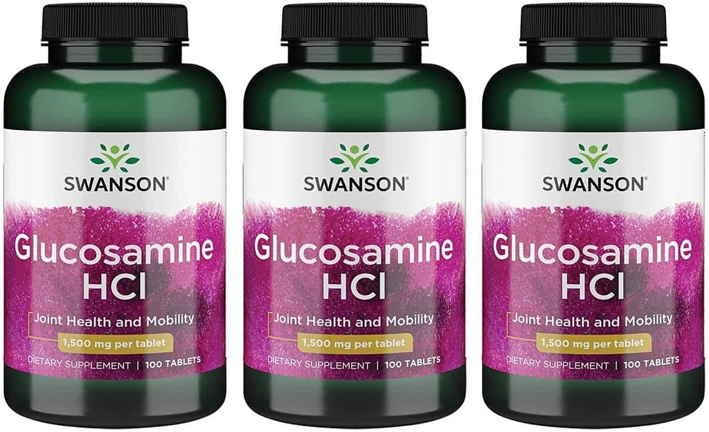 Swanson Glukozamina Hcl 1500 Miligramy 100 Tab (3 opakowania)