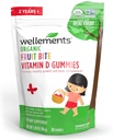 Witalności Organiczne owoce Bite Witamina D Gummies Gummee 124; Witamina D3 Gumy dla dzieci, Suplement do zdrowego wzrostu i rozwoju kości *, Malina Flavor 124; 60 Day Supply, Wiek 2 +