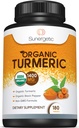Sunersive USDA Certified Organic Turmeric Supplement - Zawiera organiczną Turmeric & Organic Black Pepper - 1400mg Turmeric per Serving - 180 Count (Pack of 1)