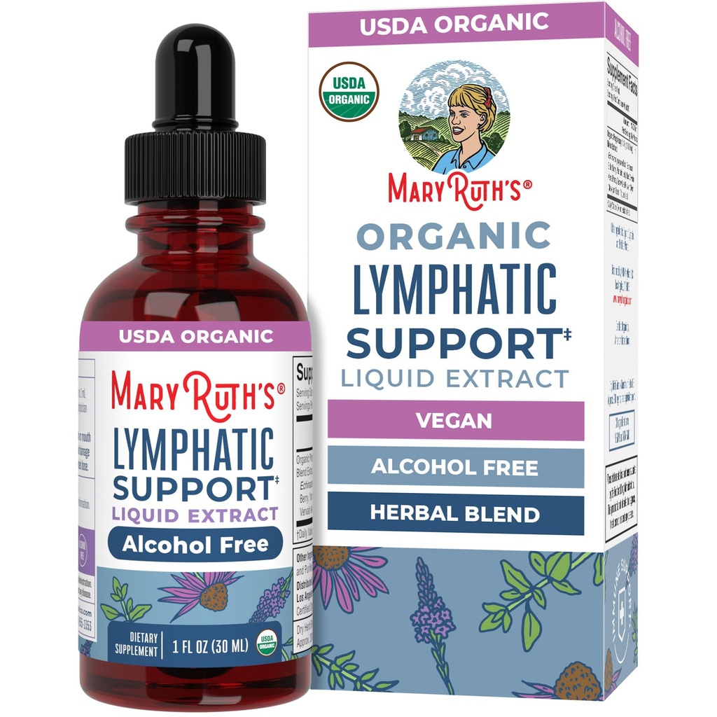MaryRuth Organics Lymphatic Support Drops 124; USDA Organic Lymphatic Cleanse Immune Supplement Supplement Assistance 124; Lymphatic Support with Echinacea & Elderberry Belgium 124; Blue Vervain Belgium 124; Vegan Bell124; Non-GMO Bell124; 30 Servings