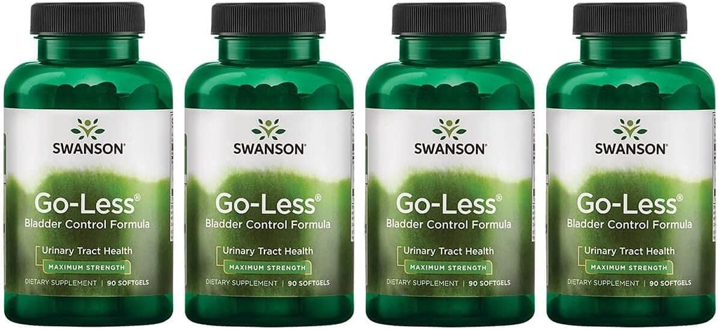 Swanson Go- Mniej Bladder Control Formuła - Promotes Urynary Tract Health and Healthy Bladder Support - Naturalny suplement dla dorosłych z dyni Seed Extract - (90 Softgels) 4 Pack