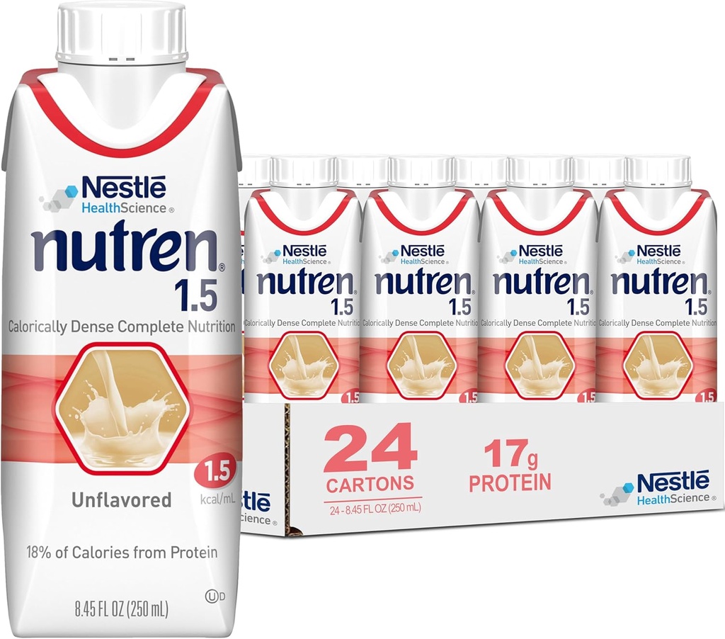 Nestle Nutren 1.5 Tube Karmienie formuły Unflavored 250 ml Pudełko tekturowe 24 Ct
