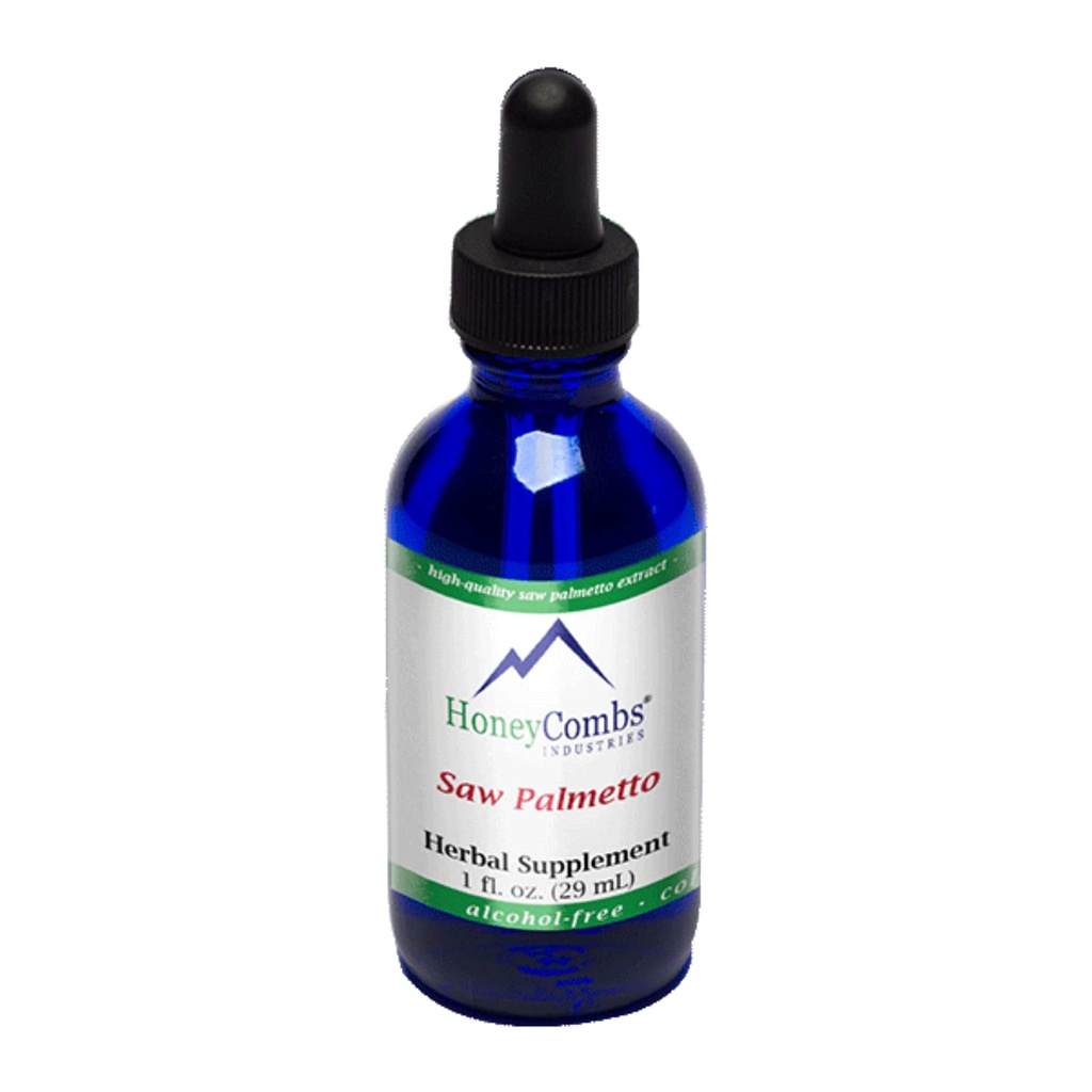 HoneyCombs Saw Palmetto Extract - Herbal Supplement Supports Urynary Tract and Reproductive Health for Men and Women - Alcohol- Free, Cold Pressed Saw Palmetto Liquid Extract, 1 Fl Oz