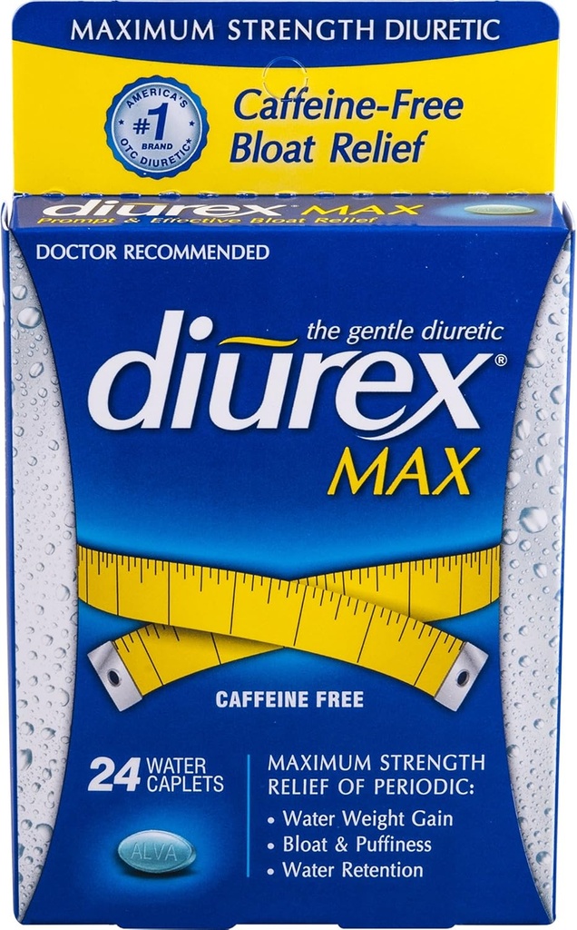 Diurex Max Kapulety wodne Kofeina wolna - 24 Kapulety, Opakowanie po 2