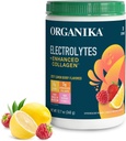 Organikа Electrolytes with Enhanced Collagen Powder for Women & Men - 13 oz - Zesty Lemon Berry- Flavored Effervescent Electrolyte & Collagen Drink Mix - Deep Hydration, Mobilność, Skóra, Włosy i paznokcie