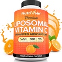 Żywność odżywcza Premium Liposomalna witamina C Suplement 1650mg - 180 Czapki: Wysoka absorpcja Wysoka dawka Witamina C Kapsułki dla obrońców całego ciała & Ogólna Well- Being