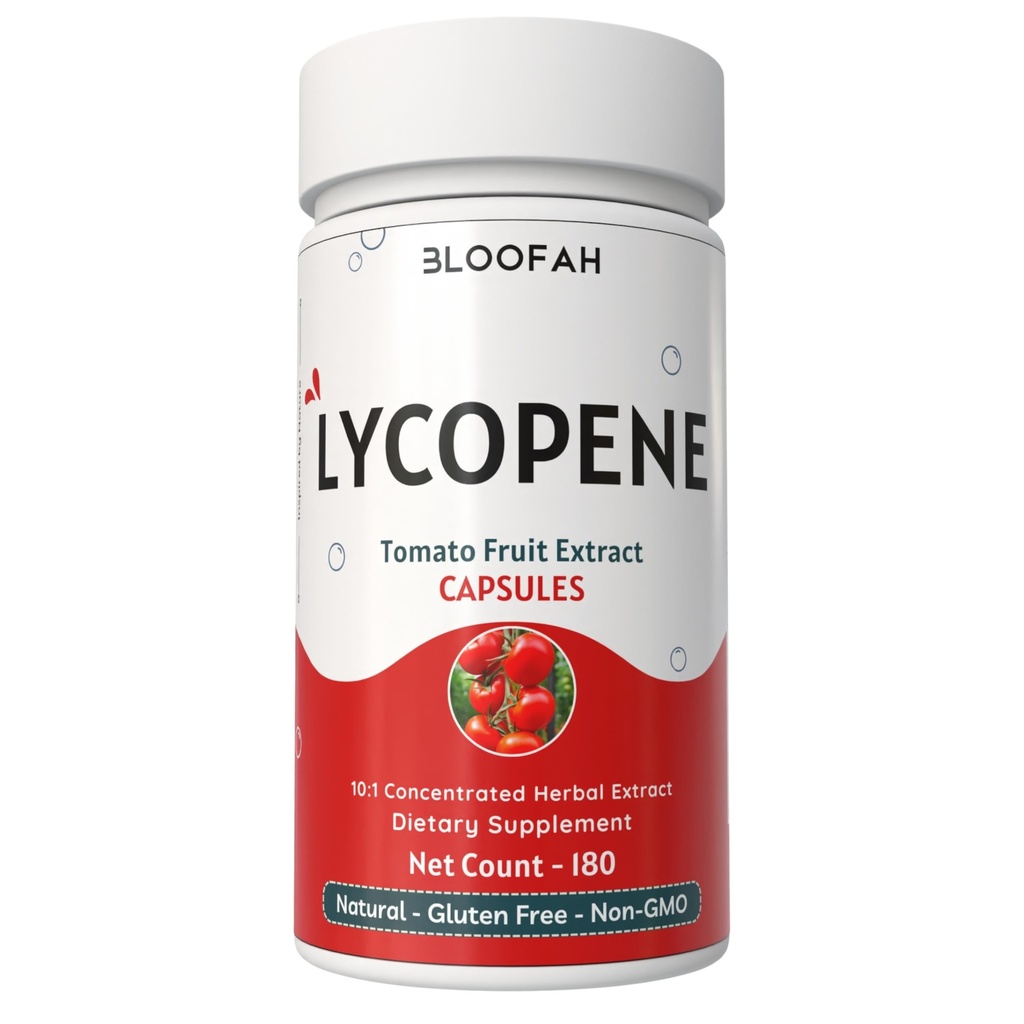 Likopen Tomato Extract 500mg kapsułki 124; Natural Lycopene Rich Herbal Supplement Equipment 124; Naturally-Occurring Carotenoid Equipment 124; 100% Pure, Non-GMO & Gluten Free Formula - 180 Count