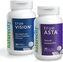 NatureCity Vision Support Bundle 124; TrueVision Eye Health Formula, 30 Veggie kapsułki + TrueAsta Marine