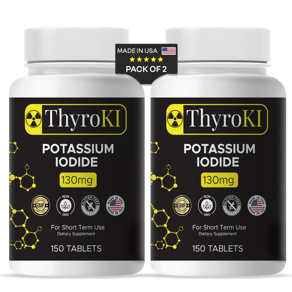 Tabletki zawierające jodek potasu 130 mg - Tyroid & Wsparcie dla układu oddechowego - Yodo Naciente KI Pigułki: 124; Fast- Discoming Awaryjny Suplement Jodu: 124; Non-GMO: 124; Gluten Free Agreement 124; 300 Tablets España; Made in USA: 124; Pack of 2