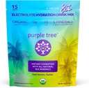 Fioletowe Tree Organiczne opakowania do hydrolizy elektrolitów - Pina Colada Flavor, Bezcukrowe płynne kleje do szybkiego nawodnienia, Codzienna mieszanka napojów elektrolitów do odwodnienia, 15 opakowań to-