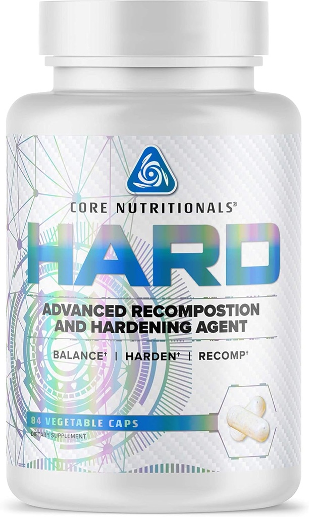 Core Nutritionals Hard Recomposition & Hardening Agent | Hormone Support, Cortisol Management, Fat Loss | with KSM-66, DIM, & L-Theanine | 84 Capsules