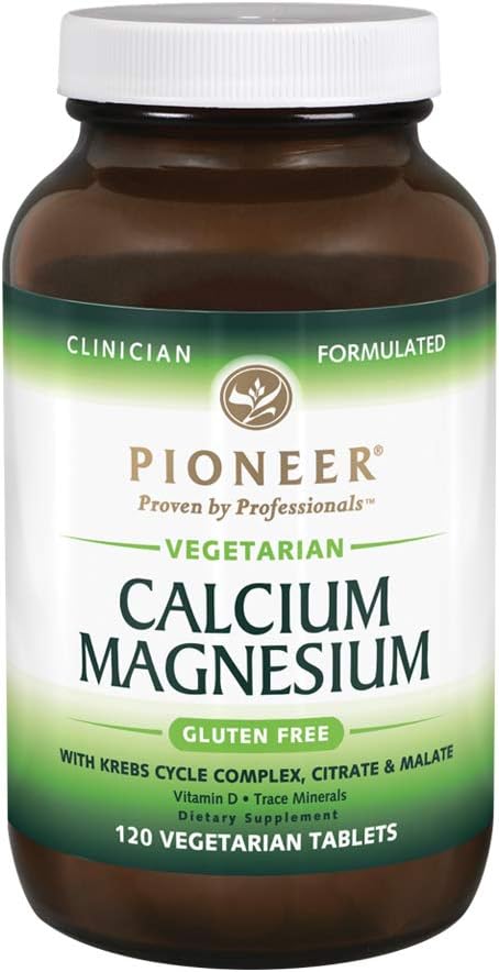 Pioneer Cal Mag & Witamina D Bilans 124; Suplement wapnia i magnezu dla dorosłych 124; Wysoka Absorpcja 124; Zweryfikowany Gluten wolny 124; 120 Tabletki wegetariańskie