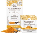 GuruNanda Golden Immunity Instant Drink Mix z Turmeric & Black Pepper - Bogaty w przeciwutleniacze do wspierania układu immunologicznego & Digestive Health - Saffron & Almond Flavored, On- The- Sachets (30 Count)