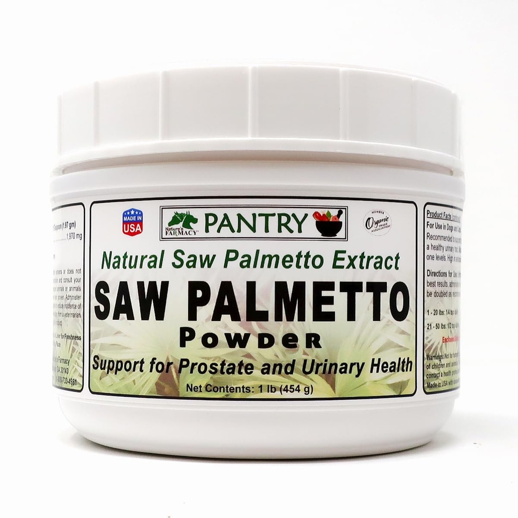 Dogzymes Saw Palmetto Powder - łagodzi trudności z układem moczowym, które rozwijają się, gdy rozszerzona prostata przeszkadza w usuwaniu pęcherza