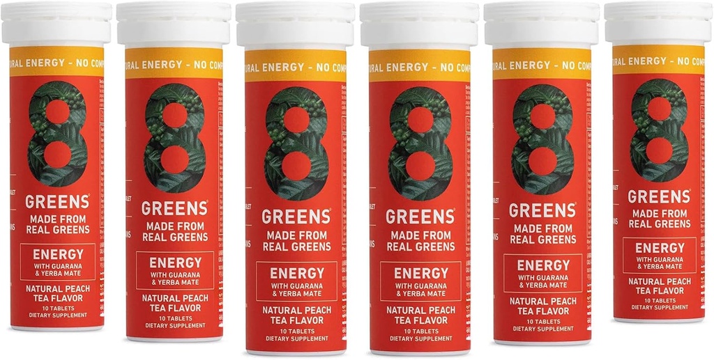 8Zielone tabletki Supergreens 124; Super Zielone tabletki w proszku Superfood Tablet, Metabolizm Immunitet & Focus, Codziennie Zielone tabletki effervescent, Organic: Aloe Vera, Spirulina, Chlorella, Energia, 60 Sługi