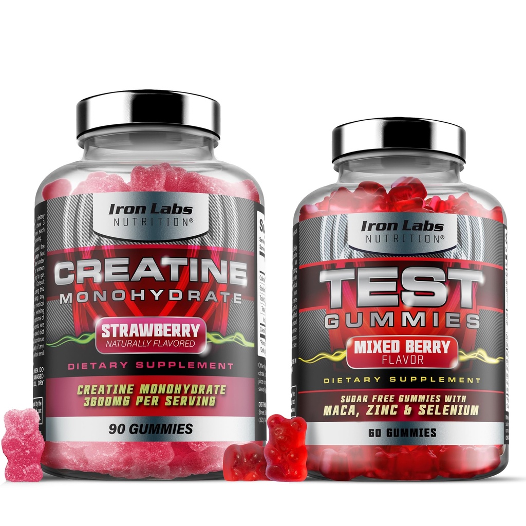 Muscle Gummy Bundle - Monowodne Gummies i Testo Gummies dla mężczyzn - Zaawansowany Bundle