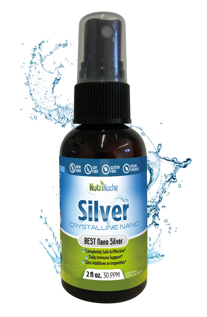 Nutrinoche Ultra Pure Colloidal Silver Spray - Doskonałe codzienne wsparcie immunologiczne - Organiczne 99,99% Nano Cząsteczki - Ultra Pure Silver Hydrosol - 2 Ounces - 30 ppm