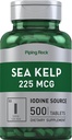 Piping Rock Sea Kelp Suplementy XI124; 225mcg XI124; 500 Tabletki XI124; Non- GMO, Gluten Free