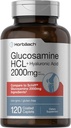 Horbäach Glucozamine HCL XI124; with Hyaluronic Acid XI124; 2000mg XIX124; 120 Coated Caplets XI124; Non- GMO & Gluten Free Supplement