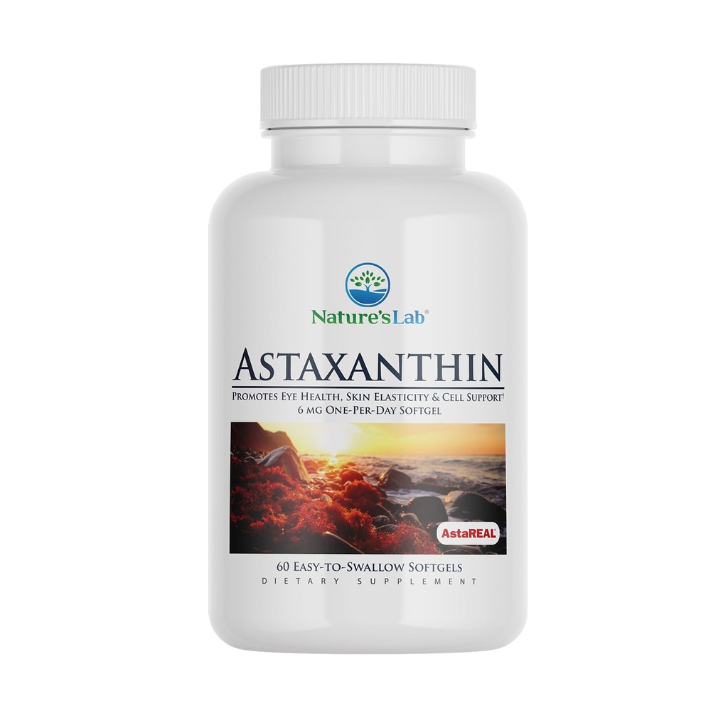 Natural 's Lab AstraREAL Astaksantyna - 6 mg mocnych przeciwutleniaczy - 60 kapsułek (2 miesięczne dostawy)