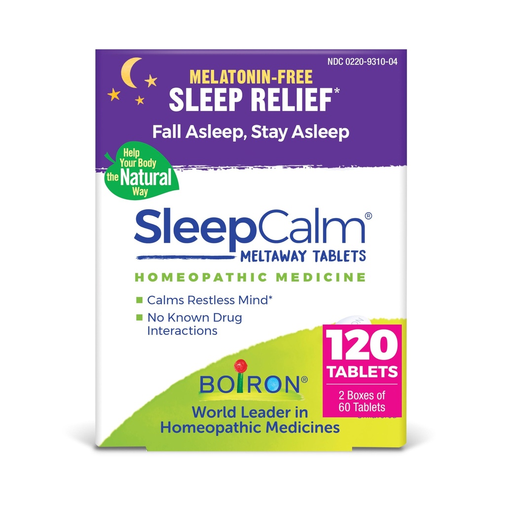 Boiron SleepCalm Sleep Aid for Deep, Relaxing, Restful Nighttime Sleep - Melatonin - Free i Non Habit- Forming - 60 Count (Pack of 2)