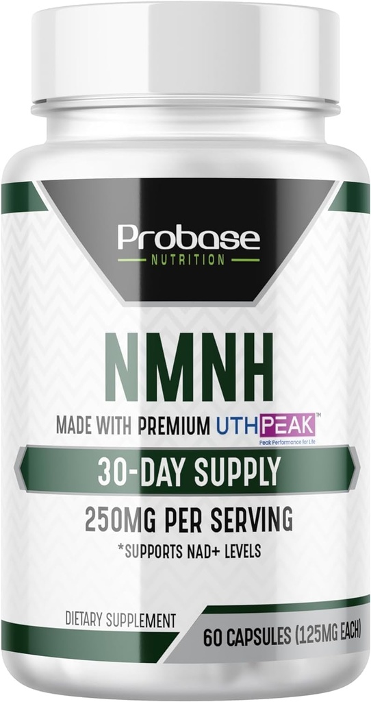 Uthpeak NMNH NAD Supplement 250mg - Zalecana dawka dla zdrowego starzenia, Memory Focus Supplement for Cognitive Function Supplement (60 kapsułek) - Alternatywa dla NR, NAD, Quercetin i Fisetin