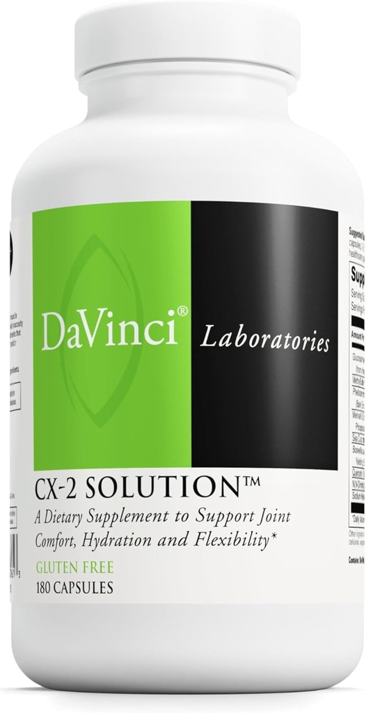 DAVINCI Labs CX-2 Solution - Suplement diety do funkcji wsparcia mięśni, Joint Health, Hydration and Flexibility * - z Glucozamine HCl, MSM, Sea Cucumer i więcej - Gluten- Free - 180 kapsułki