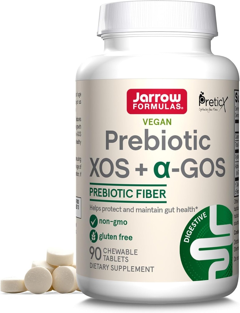 Fibry prebiotyczne Jarrow XOS + GOS Prebiotic Fiber, Supplement for Gut Support, 90 tabletek do żucia Gut Health, 30 Day Supply