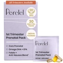 Perelel 1. Trimester Prenatal Pack, Multiwitamina z folianem, Witamina D, Omega 3, Żelazo i Ginger, Wsparcie żywieniowe dla wczesnej ciąży, Soy & Gluten Free, Nie GMO, 30 Daily Pill Packs