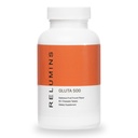 Relumins Gluta 500 Tabletki do żucia z glutationem, kwasem hialuronowym, witaminą C, biotyną i kolagenem - Wspiera skórę Tone & Glow - Fruit Punch Flavor - Made in USA - 60 Tablets