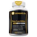 Lecytyna sojowa kapsułki 1200mg (jeden dziennie, 100 softgeli) Suplement wsparcia immunologicznego bogaty w fosfolipidy Wspomaga metabolizm, Mózg i Serce Zdrowie i Funkcje komórkowe Wyprodukowane w USA Non-GMO przez Neonutrix