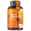 WeightWorld Vegan Witamina D3 5000 j. m. - Sourced from Wild Harfedded Lichen - Suplement D witaminy z Bioavailable Cholecalciferol - 240 tabletek witaminy D3 - Bez glutenu i bez allergenu