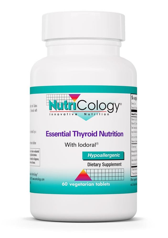 Nutricology Thyroid Nutrition with Iodoral - Thyroid Support for Men & Women, Thyroid Complex Supplement, Thyroid Health, Jod - 60 Count