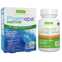 Pharmepa Restore & Longvida Lipided Curcumin 500mg Bundle, 1000mg Pure EPA Omega-3 Fish Oil & Ultra Bioavaible Curcumin, by Igennus