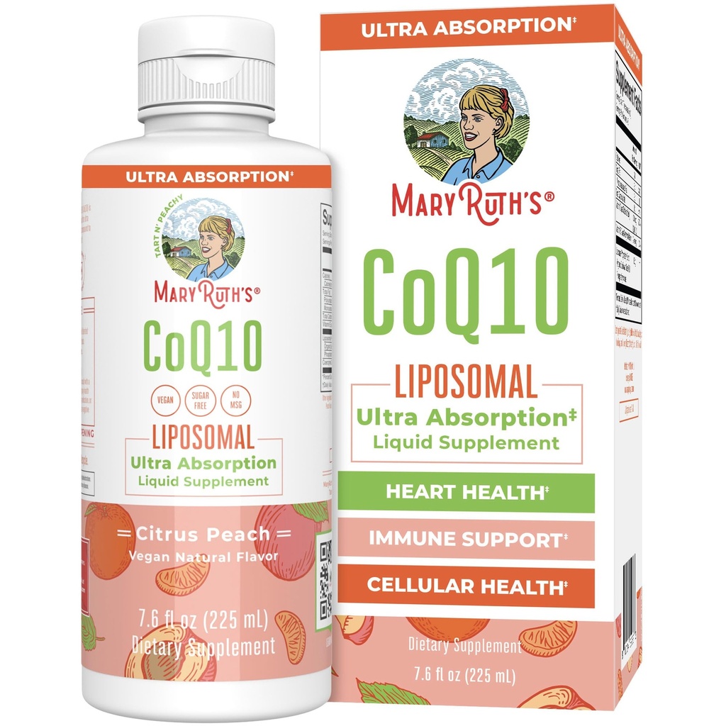 MaryRuth Organics Liquid Witamina Witamina 124; Koenzym Q10 Heart Health for Mitochondrial Support and Immune System Agregates 124; Vegan Non-GMO Agregates 124; 7.6 Fl Oz Agregat 124; 45 Służenie