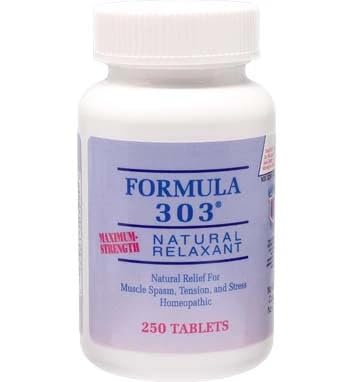 Dee Cee Labs Formuła 303 Maksymalna wytrzymałość All- Natural Relaxant Tablets, 250 Tablets; All- Natural Relaxant zawierający Magnez dla Sore Muscles, Flower Passion i Valerian Root