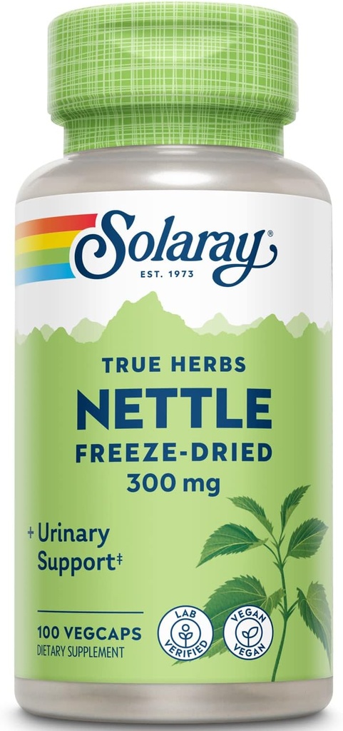 SOLARAY Nettle Leaf Freeze Suszony, Cap Veg (Btl- Plastic) 300 mg